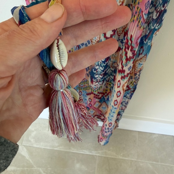 TRUE DESTINATIONS Aztec-Print Maxi Cover-Up Dress - Picture 5 of 7